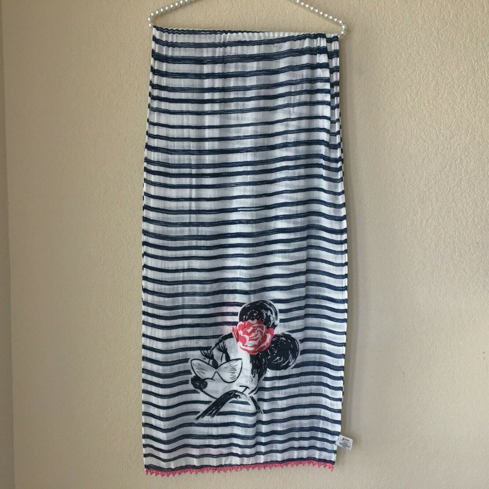Disney Parks Girls Minnie Mouse Scarf Striped